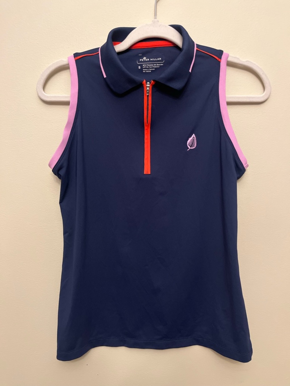 Peter Millar navy tank sleeveless golf top performance fabric small
